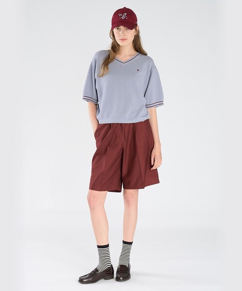 To b. by agnes b.(トゥービーバイアニエスベー)の「コットン ハーフパンツ(その他パンツ・レディース・ボルドー・36/38/40)」の6枚目の写真