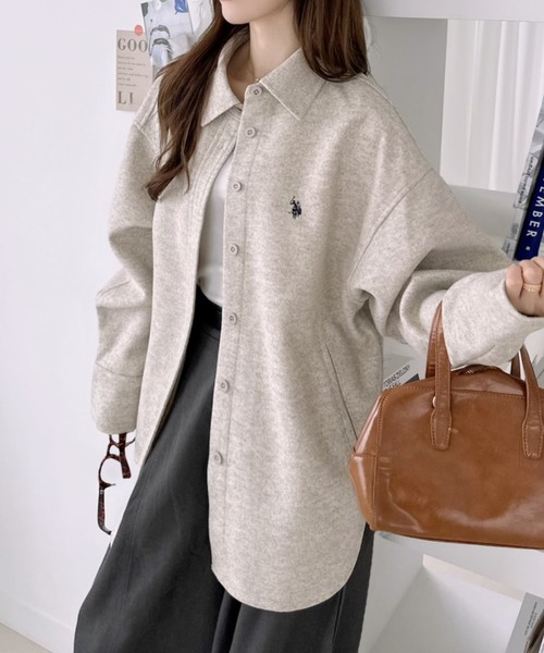U.S. POLO ASSN.(ユーエスポロアッスン)の「【Ada.別注 U.S. POLO ASSN.】 メルトン シャツ ジャケット(シャツ/ブラウス・レディース・チャコール/オートミール/ベージュ・M/S)」の19枚目の写真