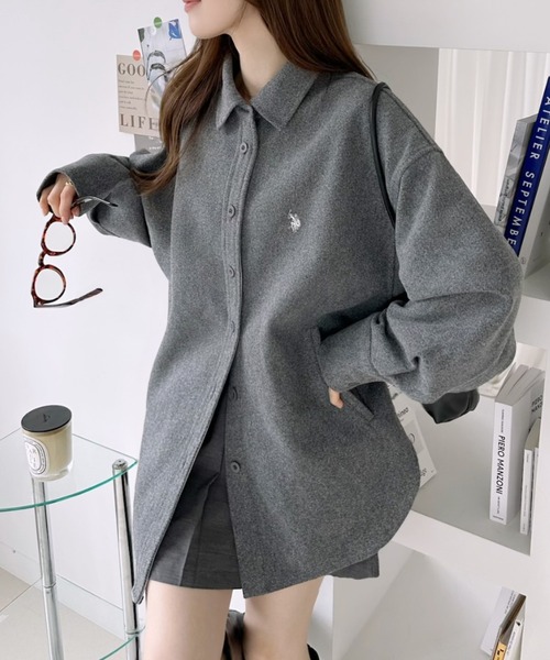 U.S. POLO ASSN.(ユーエスポロアッスン)の「【Ada.別注 U.S. POLO ASSN.】 メルトン シャツ ジャケット(シャツ/ブラウス・レディース・チャコール/オートミール/ベージュ・M/S)」の20枚目の写真