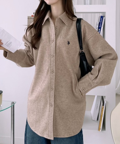 U.S. POLO ASSN.(ユーエスポロアッスン)の「【Ada.別注 U.S. POLO ASSN.】 メルトン シャツ ジャケット(シャツ/ブラウス・レディース・チャコール/オートミール/ベージュ・M/S)」の12枚目の写真