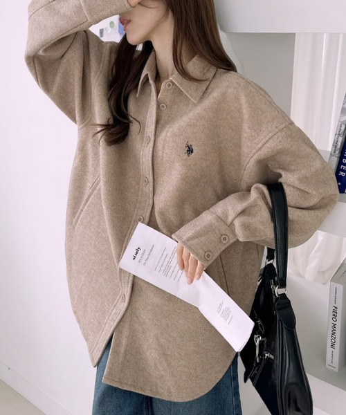 U.S. POLO ASSN.(ユーエスポロアッスン)の「【Ada.別注 U.S. POLO ASSN.】 メルトン シャツ ジャケット(シャツ/ブラウス・レディース・チャコール/オートミール/ベージュ・M/S)」の17枚目の写真