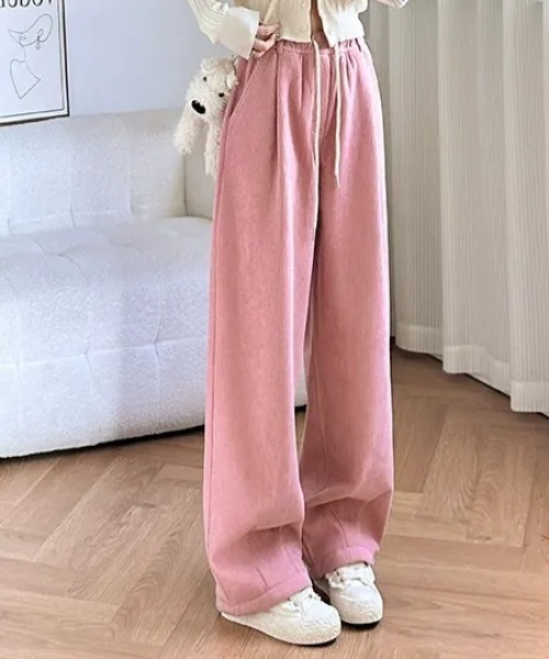 SHEPP(シープ)の「【26年秋冬新作】コーデュロイ 裏起毛 ワイドパンツ(その他パンツ・レディース・アイボリー/ブラック/ピンク・F)」の5枚目の写真