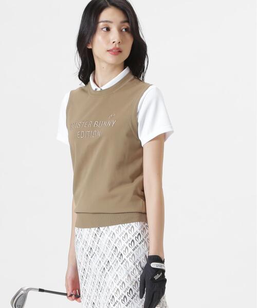 MASTER BUNNY EDITION（マスターバニーエディション）の「【MASTER BUNNY EDITION】クルーネックニットベスト (WOMENS)（ベスト・レディース・ホワイト/ベージュ/ブラック・SMALL/MEDIUM/LARGE）」の3枚目の写真