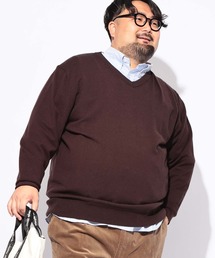 ニット 長袖 メンズ 大きいサイズ 12G 天竺編み Vネック セーター B＆T CLUB (ビーアンドティークラブ)