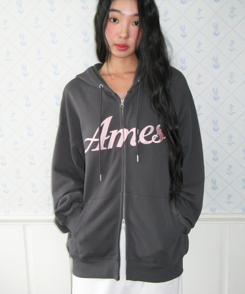 AMESWORLDWIDE（アメスワールドワイド）の「STANDARD LOGO HOODIE ZIP-UP CHARCOAL（パーカー・レディース・その他・SMALL/MEDIUM）」の4枚目の写真