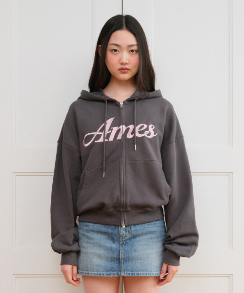 AMESWORLDWIDE（アメスワールドワイド）の「STANDARD LOGO HOODIE ZIP-UP CHARCOAL（パーカー・レディース・その他・SMALL/MEDIUM）」の9枚目の写真
