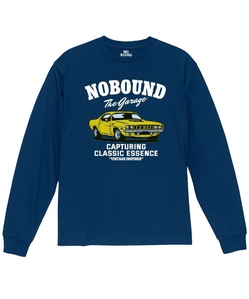 NOBOUND（ノーバウンド）の「NOBOUND（ノーバウンド） 長袖Tシャツ クラシックカーイラスト プリント レギュラーシルエット ロンT トップス カットソー メンズ ユニセックス（Tシャツ/カットソー・メンズ・ホワイト/ブラック/ブルー系・XL/L/M）」の3枚目の写真
