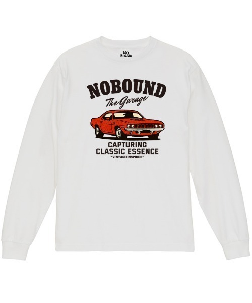 NOBOUND（ノーバウンド）の「NOBOUND（ノーバウンド） 長袖Tシャツ クラシックカーイラスト プリント レギュラーシルエット ロンT トップス カットソー メンズ ユニセックス（Tシャツ/カットソー・メンズ・ホワイト/ブラック/ブルー系・XL/L/M）」の2枚目の写真