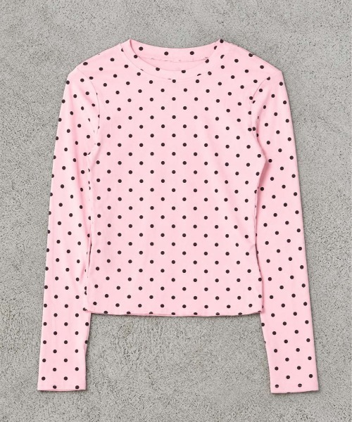 SPINNS(スピンズ)の「長袖ドットカットソー/韓国ガーリー(Tシャツ/カットソー・レディース・ブラウン/ブラック/ピンク・ONESIZE)」の12枚目の写真