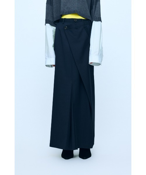 nagonstans(ナゴンスタンス)の「shard line skirt(スカート・レディース・ダークネイビー・MEDIUM/SMALL)」の1枚目の写真