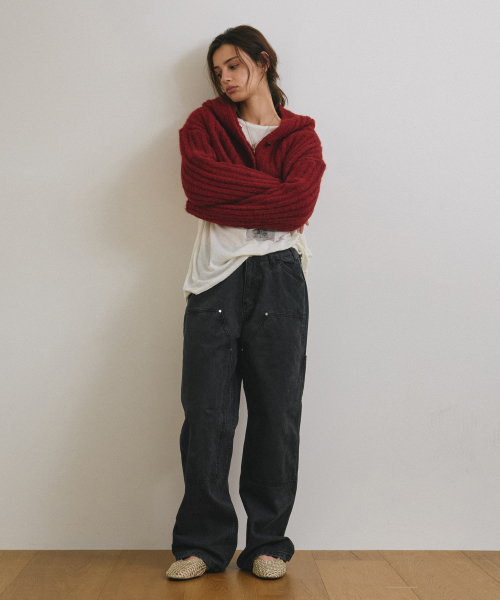 AENE(エイネ)の「ウォッシュドカーペンターワークパンツ(チャコール)(その他パンツ・レディース・ブラウン/チャコール・SMALL/MEDIUM/LARGE)」の3枚目の写真