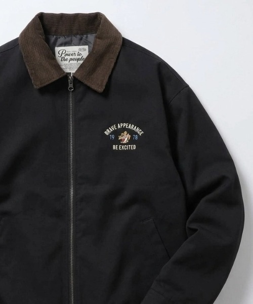 POWER TO THE PEOPLE(パワートゥーザピープル)の「2026AW POWER TO THE PEOPLE/パワートゥザピープル タイガー バック刺繍 襟コーデュロイ ジップブルゾン ハンティングジャケット レディース メンズ(ブルゾン・メンズ・ブラック/ベージュ/カーキ・LL/M/L)」の10枚目の写真