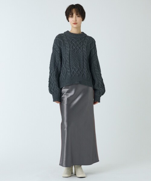 abahouse mavie(アバハウスマヴィ)の「【ベッキーコラボ】ケーブル編みニット(ニット/セーター・レディース・ブラウン/アイボリー/チャコールグレー・フリー)」の19枚目の写真