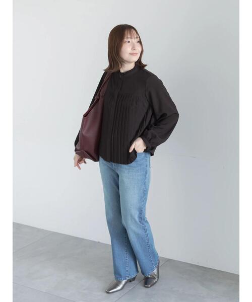 Te chichi（テチチ）の「スタンドフリルプリーツブラウス（シャツ/ブラウス・レディース・チャコールグレー/グレー/ブルー・F）」の6枚目の写真