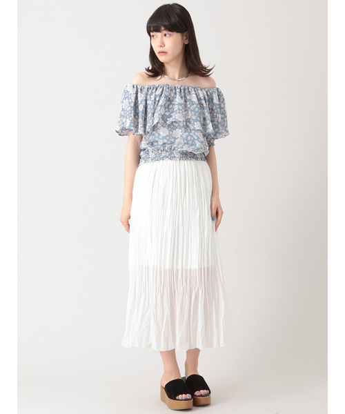 E hyphen world gallery（イーハイフンワールドギャラリー）の「SS フリル花柄ブラウス（シャツ/ブラウス・レディース・ブラック/ブルー・FREE）」の18枚目の写真