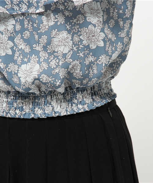 E hyphen world gallery（イーハイフンワールドギャラリー）の「SS フリル花柄ブラウス（シャツ/ブラウス・レディース・ブラック/ブルー・FREE）」の16枚目の写真