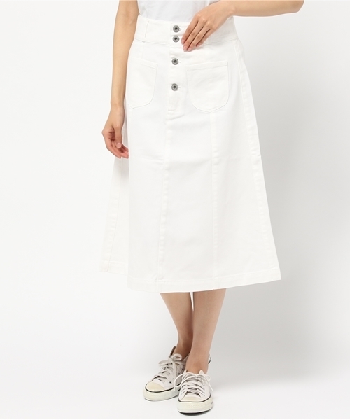 earth music&ecology（アースミュージックアンドエコロジー）の「デニムロングスカート（デニムスカート・レディース・オフホワイト/インディゴブルー/ライトインディゴブルー・SMALL/MEDIUM）」の13枚目の写真