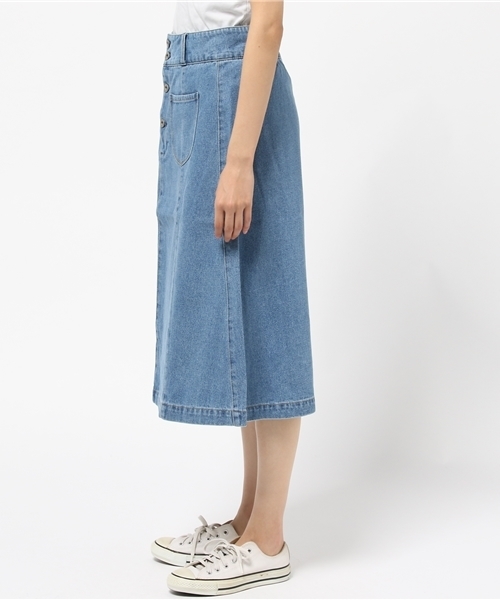 earth music&ecology（アースミュージックアンドエコロジー）の「デニムロングスカート（デニムスカート・レディース・オフホワイト/インディゴブルー/ライトインディゴブルー・SMALL/MEDIUM）」の10枚目の写真