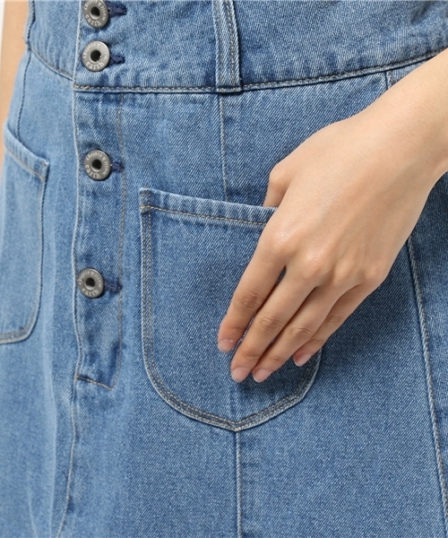 earth music&ecology（アースミュージックアンドエコロジー）の「デニムロングスカート（デニムスカート・レディース・オフホワイト/インディゴブルー/ライトインディゴブルー・SMALL/MEDIUM）」の6枚目の写真