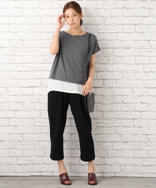 LEPSIM（レプシィム）の「カットワイドテーパードパンツ　724081（その他パンツ・レディース・ブラック/ネイビー・MEDIUM/LARGE）」の6枚目の写真