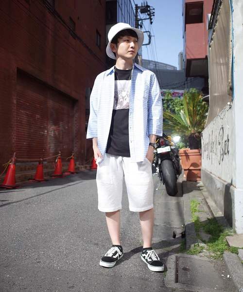 rovtski（ロフトスキー）の「綿麻シャンブレー細ボーダーシャツ（シャツ/ブラウス・メンズ・ブルー/ホワイト/オレンジ・LARGE/MEDIUM）」の9枚目の写真