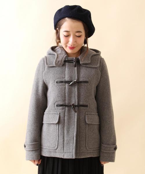 coen（コーエン）の「カバーリングウールショートダッフルコート（ダッフルコート・レディース・グレー/ネイビー・MEDIUM/LARGE）」の3枚目の写真