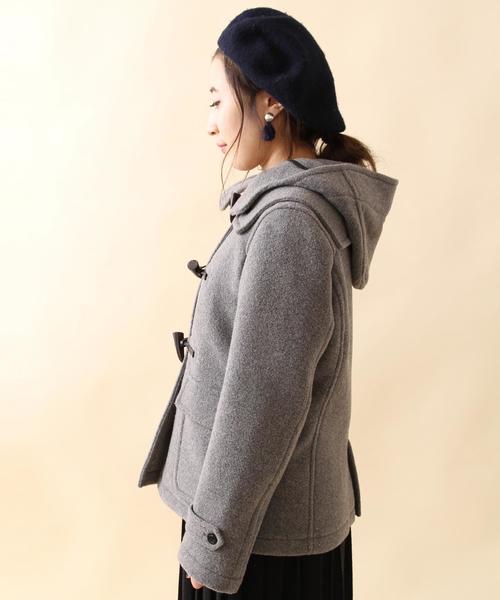 coen（コーエン）の「カバーリングウールショートダッフルコート（ダッフルコート・レディース・グレー/ネイビー・MEDIUM/LARGE）」の15枚目の写真
