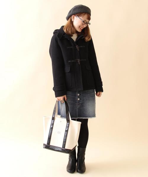 coen（コーエン）の「カバーリングウールショートダッフルコート（ダッフルコート・レディース・グレー/ネイビー・MEDIUM/LARGE）」の8枚目の写真