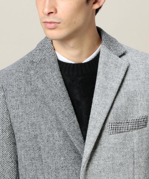 美品　Harris Tweed ハリスツイード　チェスターコート　グレー　M ハリスツイード チェスターコート HARRIS TWEED Herringbone Club 翌日