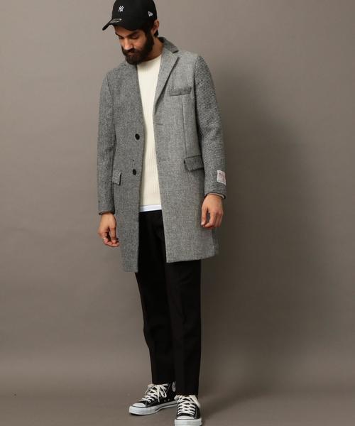 HARRIS TWEED(ハリスツイード)の「BY ハリスツイード チェスターコート◆(チェスターコート・メンズ・ネイビー/グレー・MEDIUM/SMALL/LARGE/X-LARGE)」の6枚目の写真