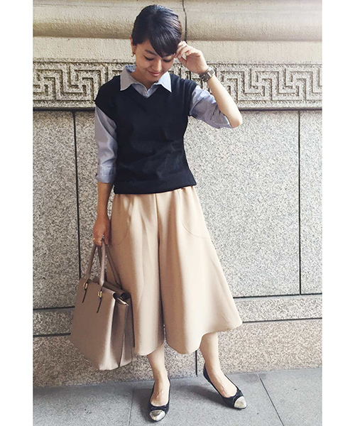 IEDIT（イディット）の「ＤＲＥＣＯ　ｂｙ　ＩＥＤＩＴ　とろみダブルクロス素材で上品に仕立てた　マーメイドミディスカンツ（スカート・レディース・キャメル/ネイビー・LARGE/X-LARGE/SMALL/XX-LARGE/MEDIUM）」の13枚目の写真