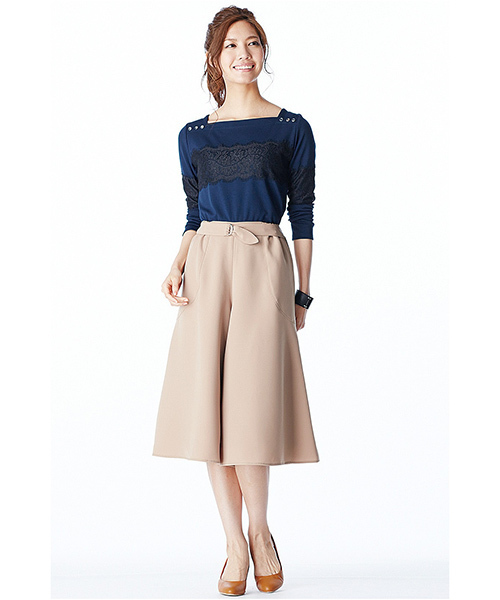 IEDIT（イディット）の「ＤＲＥＣＯ　ｂｙ　ＩＥＤＩＴ　とろみダブルクロス素材で上品に仕立てた　マーメイドミディスカンツ（スカート・レディース・キャメル/ネイビー・LARGE/X-LARGE/SMALL/XX-LARGE/MEDIUM）」の17枚目の写真