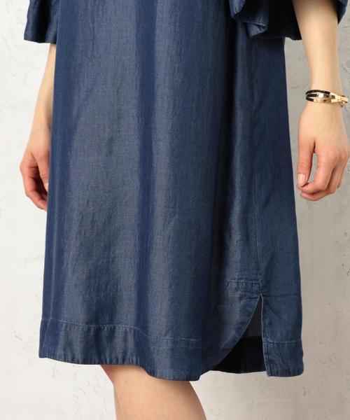 green label relaxing(グリーンレーベルリラクシング)の「CF LY DNM FLA/SL ワンピース ◆(ワンピース・レディース・コバルトブルー/ネイビー・FREE)」の11枚目の写真