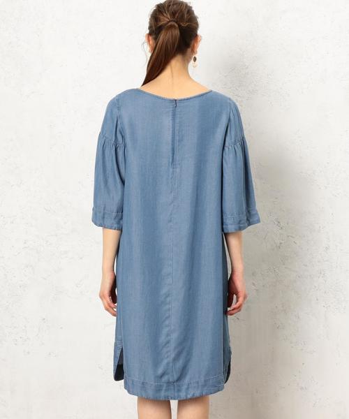 green label relaxing(グリーンレーベルリラクシング)の「CF LY DNM FLA/SL ワンピース ◆(ワンピース・レディース・コバルトブルー/ネイビー・FREE)」の13枚目の写真