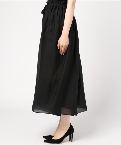 mysty woman（ミスティウーマン）の「シャンタンウェストフリルワイドパンツ（その他パンツ・レディース・オレンジ系その他/ブラック/グリーン・FREE）」の5枚目の写真