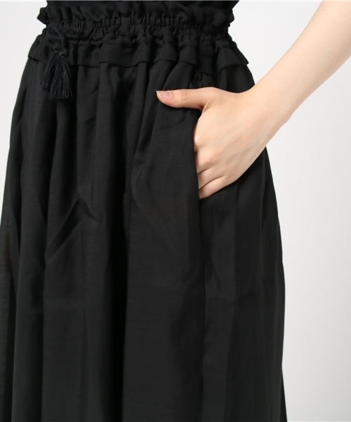 mysty woman（ミスティウーマン）の「シャンタンウェストフリルワイドパンツ（その他パンツ・レディース・オレンジ系その他/ブラック/グリーン・FREE）」の9枚目の写真