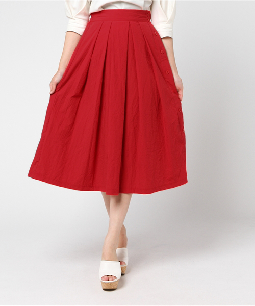 rps(アールピーエス)の「綿ワッシャー横釦スカート(スカート・レディース・レッド/ネイビー/ストライプ・M)」の15枚目の写真