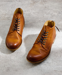 茶 PADRONE パドローネ 靴 レースアップ レザー ブーツ PADRONE ブーツ パドローネ / LACE UP BOOTS with BACK ZIP