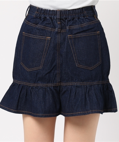 WEGO（ウィゴー）の「WEGO/フリルミニスカート（デニムスカート・レディース・インディゴブルー/ダークインディゴブルー・FREE）」の7枚目の写真