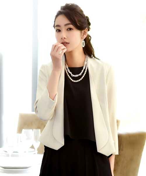 セール】洗えるショールカラーボレロジャケット（カーディガン/ボレロ