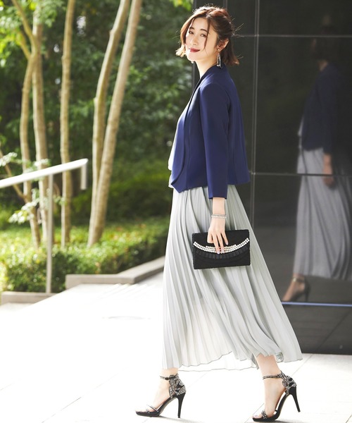 新品　SOIR DOLCE ワッシャーツイル　ショールカラー　ボレロジャケット ベージュ】ワッシャーツイル タック入り ショールカラー ボレロ