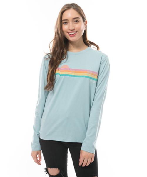BILLABONG（ビラボン）の「【直営店限定】BILLABONG レディース レインボーラインロンＴ（Tシャツ/カットソー・レディース・ブルー/ピンク/ホワイト・LARGE/MEDIUM）」の3枚目の写真