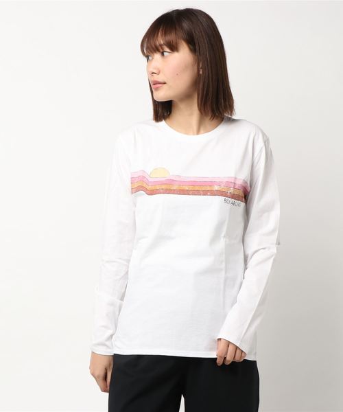 BILLABONG（ビラボン）の「【直営店限定】BILLABONG レディース レインボーラインロンＴ（Tシャツ/カットソー・レディース・ブルー/ピンク/ホワイト・LARGE/MEDIUM）」の6枚目の写真