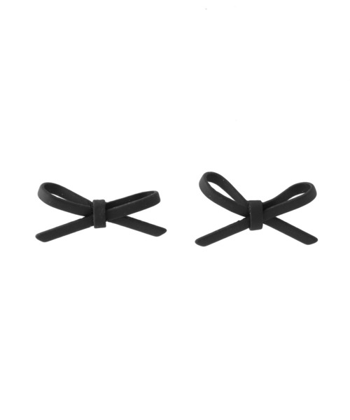 ANEMONE（アネモネ）の「マットカラーリボンピアス（ピアス（両耳用）・レディース・ライトブルー/ブラック/アイボリー/ネイビー/ライトグレー/ゴールド・FREE）」の10枚目の写真