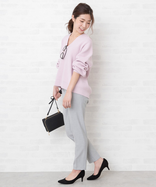 NATURAL BEAUTY BASIC（ナチュラルビューティーベーシック）の「ポインテッドスエードライクパンプス（パンプス・レディース・ブラック/ベージュ/グレー/イエロー/グリーン・23.0cm/23.5cm/24.0cm/24.5cm）」の9枚目の写真