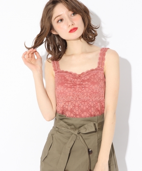 Heather（ヘザー）の「ハートレースカップインタンク 783653（キャミソール・レディース・ホワイト系その他/ブラック系その他/ピンク系その他・FREE）」の3枚目の写真