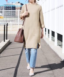reca | 【2018 S/S】ふんわりソフトタッチ◇スリットリブニットロングカットソー(ワンピース)
