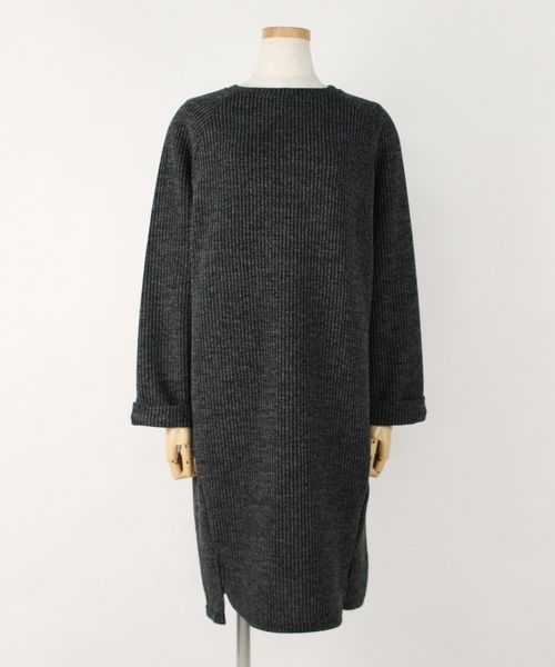 reca(レカ)の「ふんわりソフトタッチ◇スリットリブニットロングカットソー(ワンピース・レディース・ベージュ/ピンク/ブラック/チャコールグレー・FREE)」の10枚目の写真