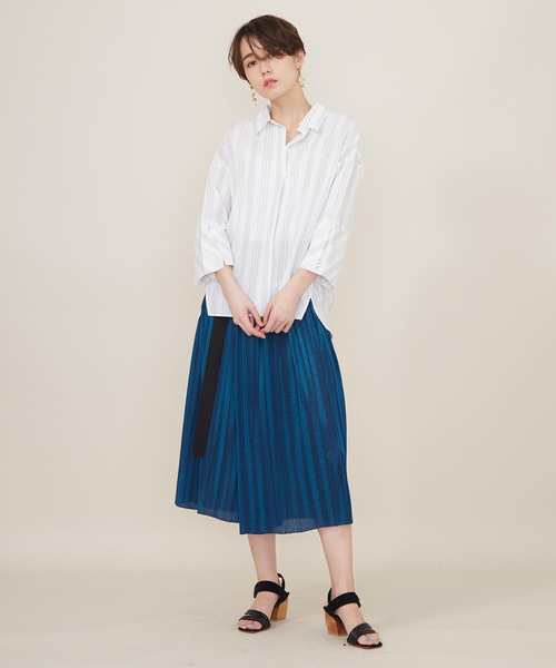 STUDIOUS(ステュディオス)の「ストライプバックリボンシャツ(シャツ/ブラウス・レディース・ホワイト/オフホワイト・FREE)」の10枚目の写真