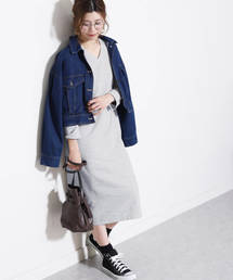 reca | オールシーズンOK!楽ちんおしゃれ ◇Vネックスウェットリラックスロングワンピース【2018 S/S】(ワンピース)